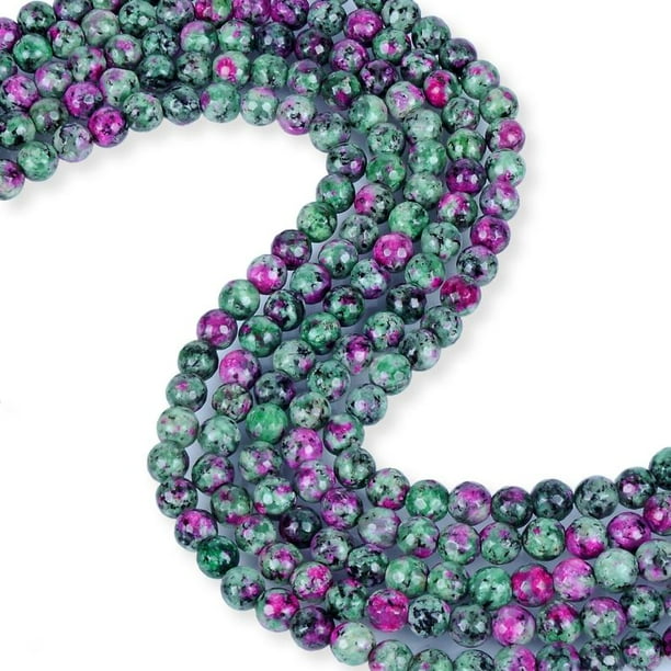 Natural Gem Ruby Zoisite 8MM Faceted Rondelle Beads Strand 8" Natural Gem Ruby Zoisite 8MM Faceted Rondelle Beads Strand 8"